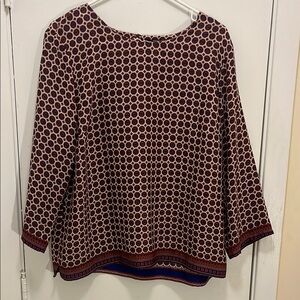 Renuar Multi-Colored 3/4 Sleeve Boxy Blouse
